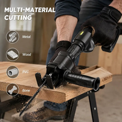 Reciprocating Saw Attachment for Drill – 3 Blades for Wood, Metal & PVC