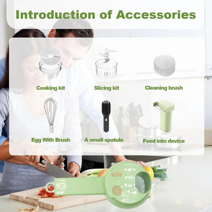 4-in-1 Electric Vegetable Chopper – Wireless Mini Food Processor & Garlic Press