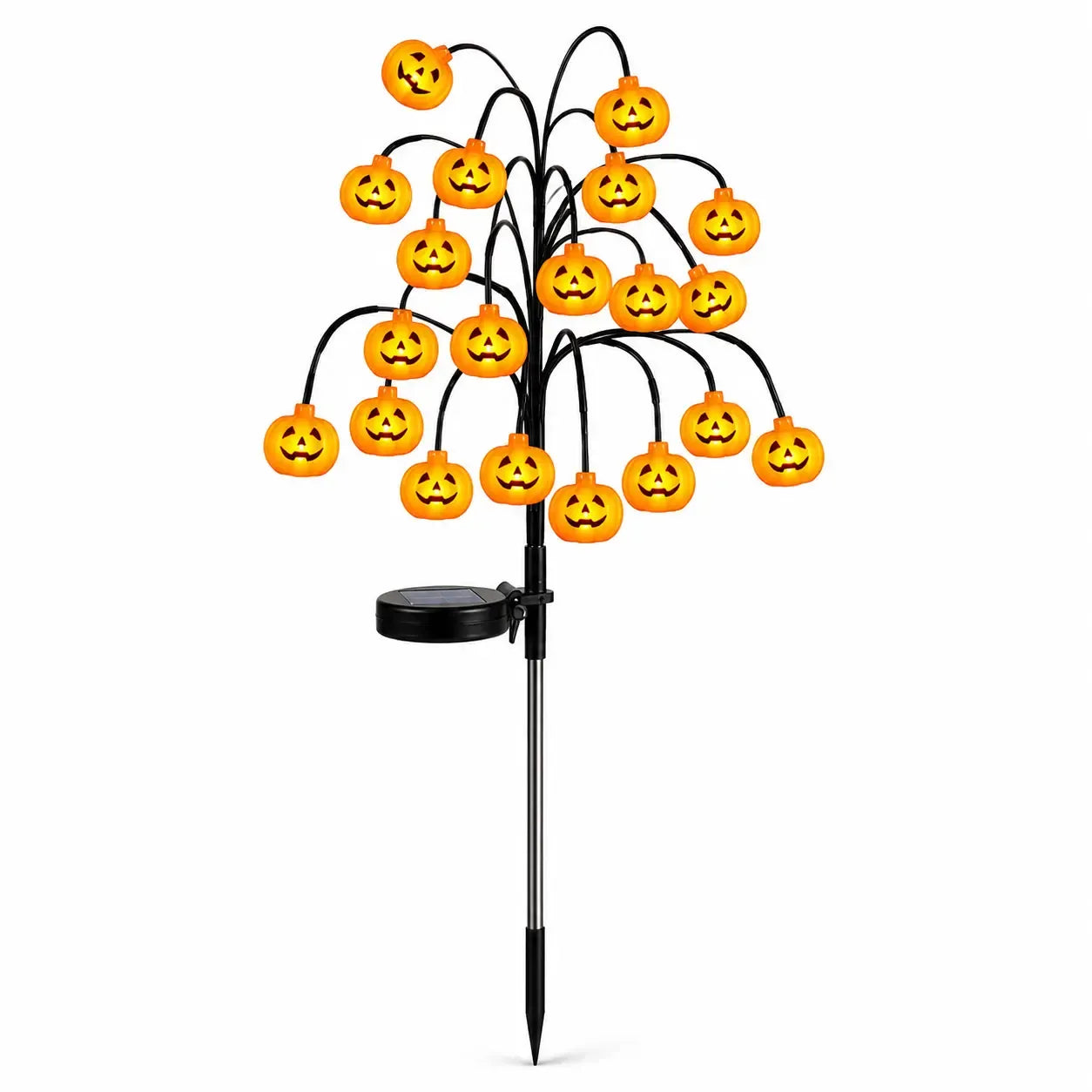 20-LED Halloween Solar Stake Lights – 4 Spooky Styles, 8 Modes, Auto On/Off