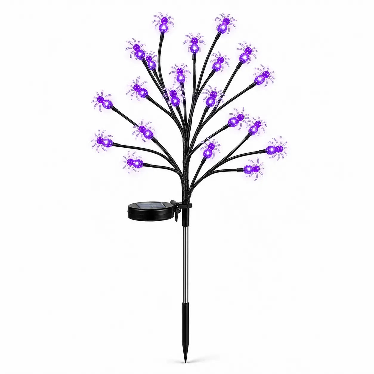 20-LED Halloween Solar Stake Lights – 4 Spooky Styles, 8 Modes, Auto On/Off