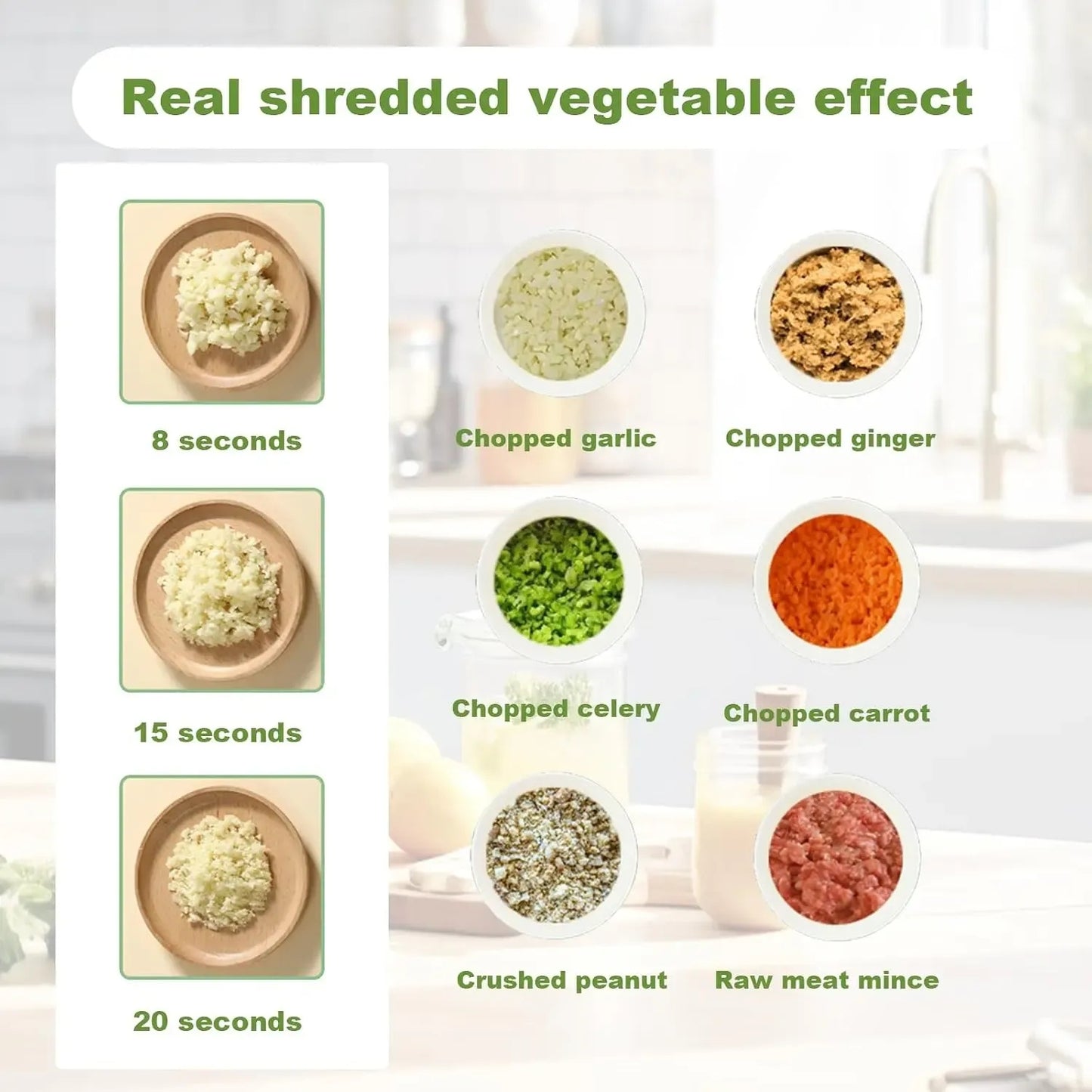 4-in-1 Electric Vegetable Chopper – Wireless Mini Food Processor & Garlic Press