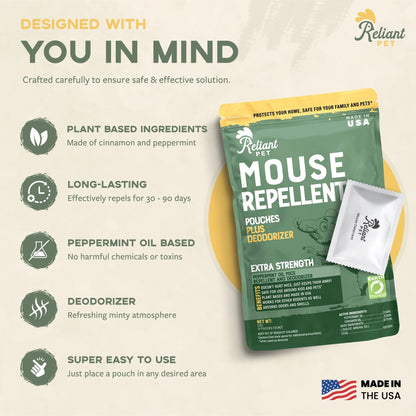12-Pack Peppermint Mouse Repellent Pouches – Scent Barrier