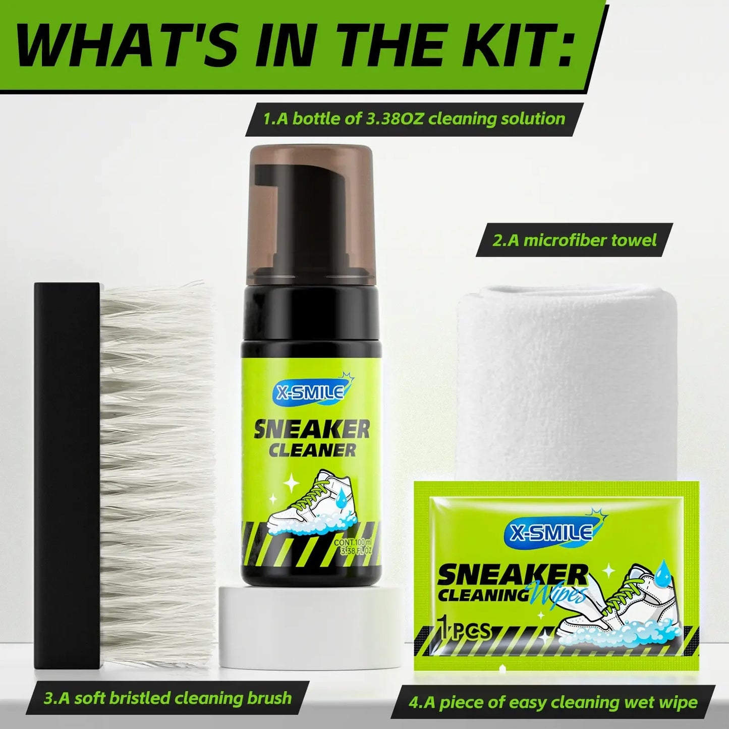 Complete Shoe Care Kit – Dry Cleaner, Stain Wipes, Basketball Shoe Cleaner & Brushes