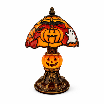 Halloween Pumpkin Lamp – Hand-Painted Design, Warm Glow & USB Powered