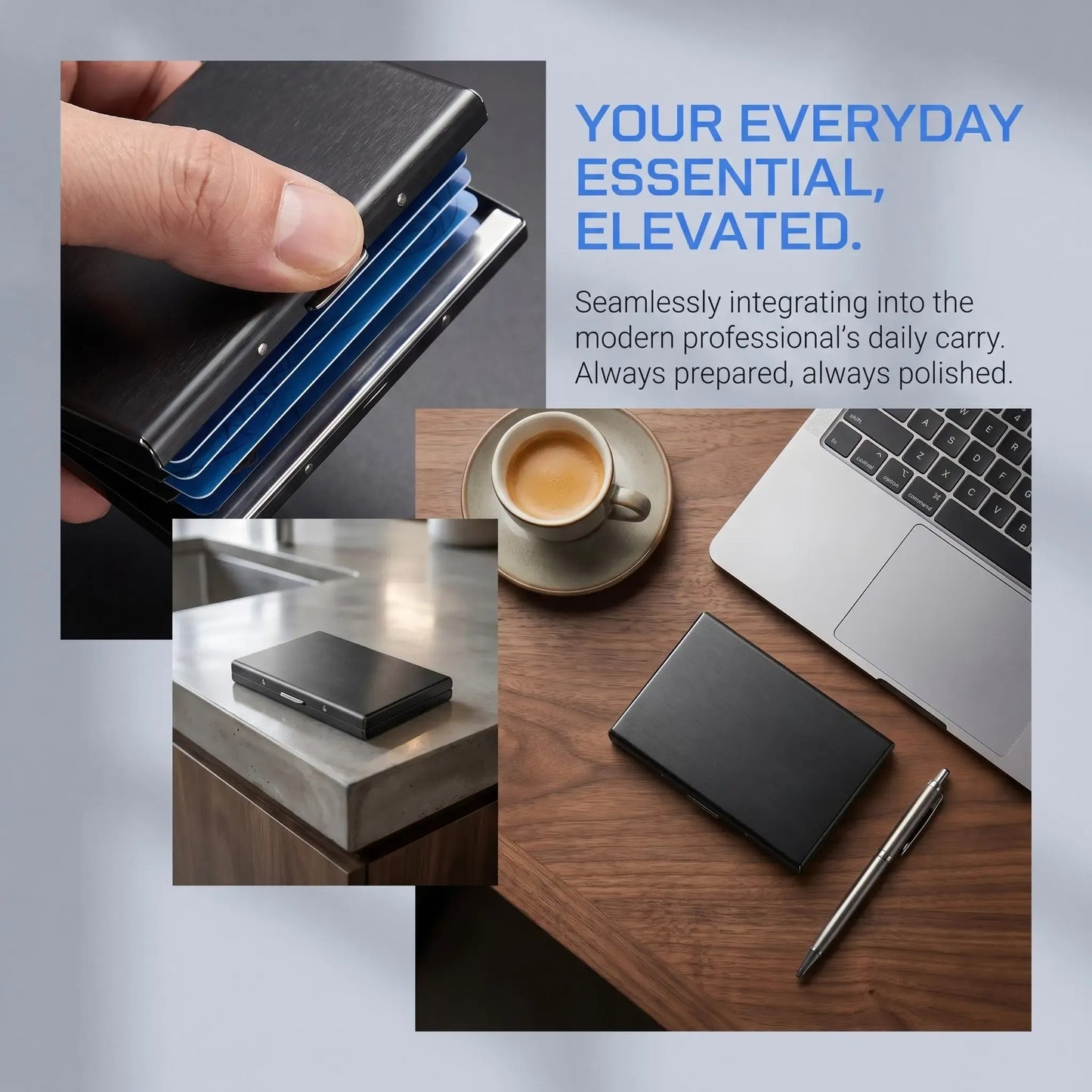 Ultra-Slim Stainless Steel RFID Card Holder – Secure ID & Credit Card Protector