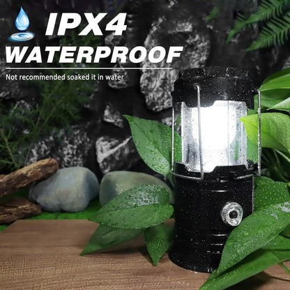 Solar Rechargeable Camping Lantern – Magnetic Base, Foldable Hook, Multi-Mode Flashlight