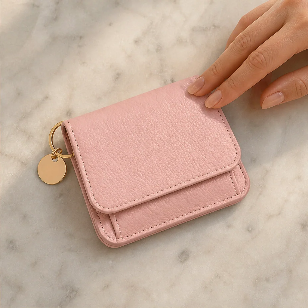 Women's Slim Tri-Fold RFID Wallet – Zip Pocket, Keychain