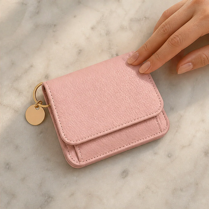 Women's Slim Tri-Fold RFID Wallet – Zip Pocket, Keychain