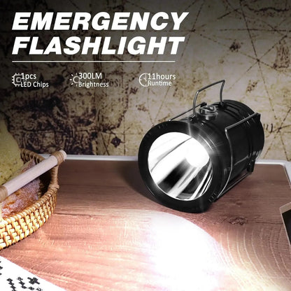 Solar Rechargeable Camping Lantern – Magnetic Base, Foldable Hook, Multi-Mode Flashlight