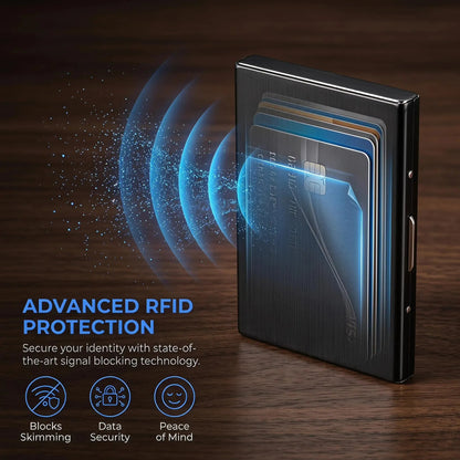 Ultra-Slim Stainless Steel RFID Card Holder – Secure ID & Credit Card Protector