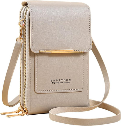 Touch Screen Crossbody Phone Bag – Women's PU Leather Shoulder Wallet & Satchel