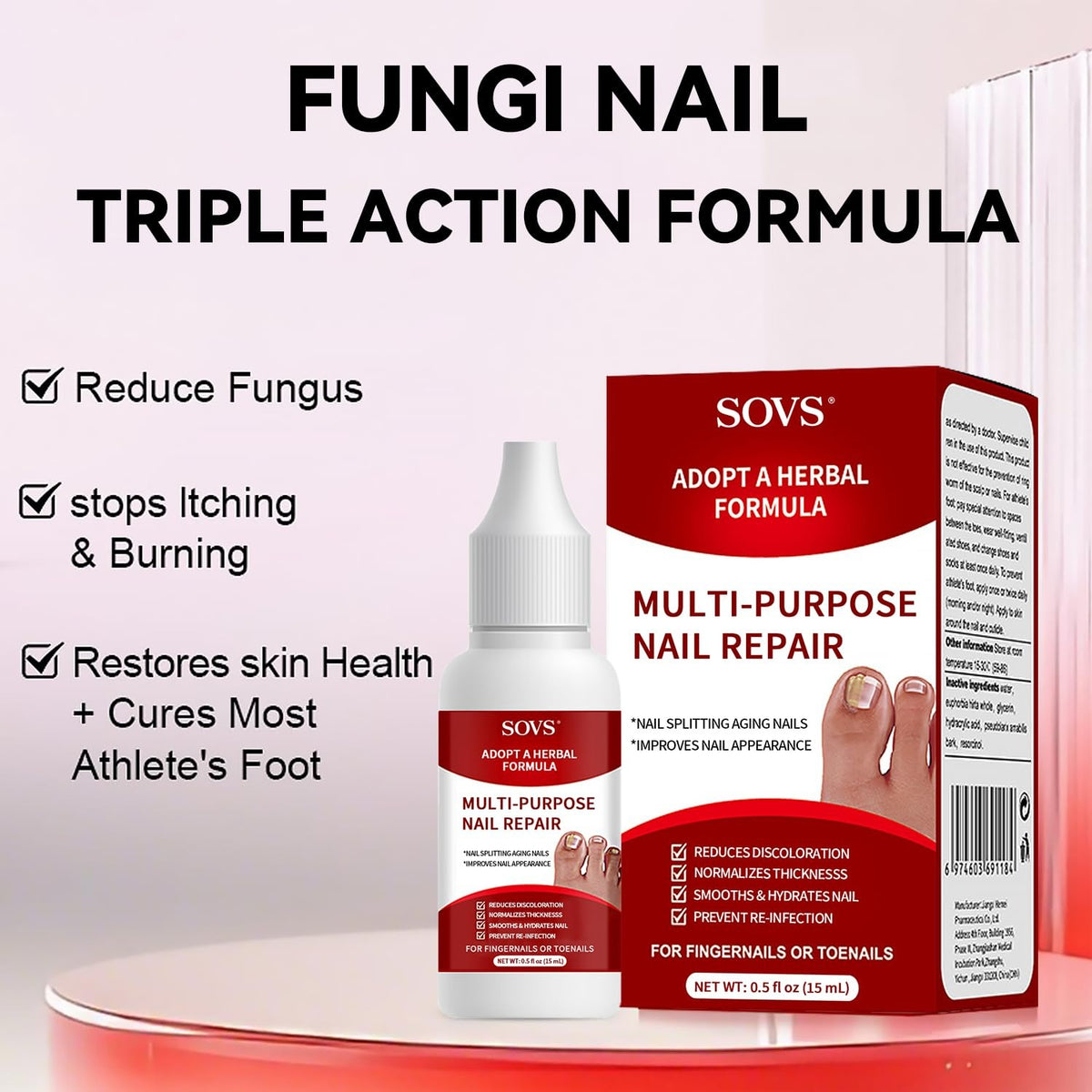 Multi-Purpose Nail Repair Treatment – Herbal Formula for Discolored, Thick & Damaged Nails