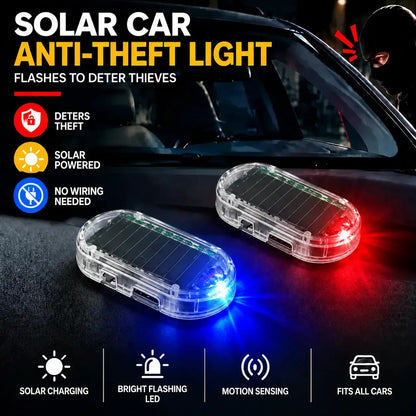 Solar Powered Fake Car Alarm Light – LED Simulated Security Warning Flashing Lamp