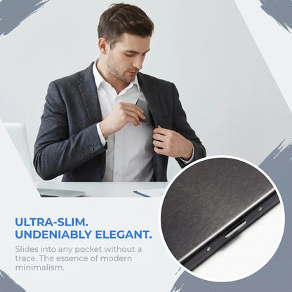 Ultra-Slim Stainless Steel RFID Card Holder – Secure ID & Credit Card Protector