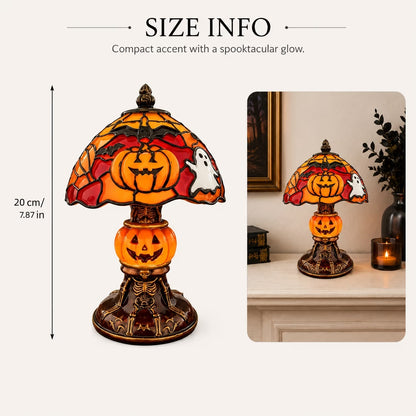Halloween Pumpkin Lamp – Hand-Painted Design, Warm Glow & USB Powered