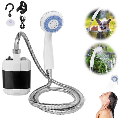 Portable Camping Shower – 1500mAh Self-Priming USB Electric Shower