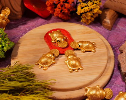 2026 Gold Money-Biting Turtle Charm – Wealth Magnet & Prosperity Keepsake