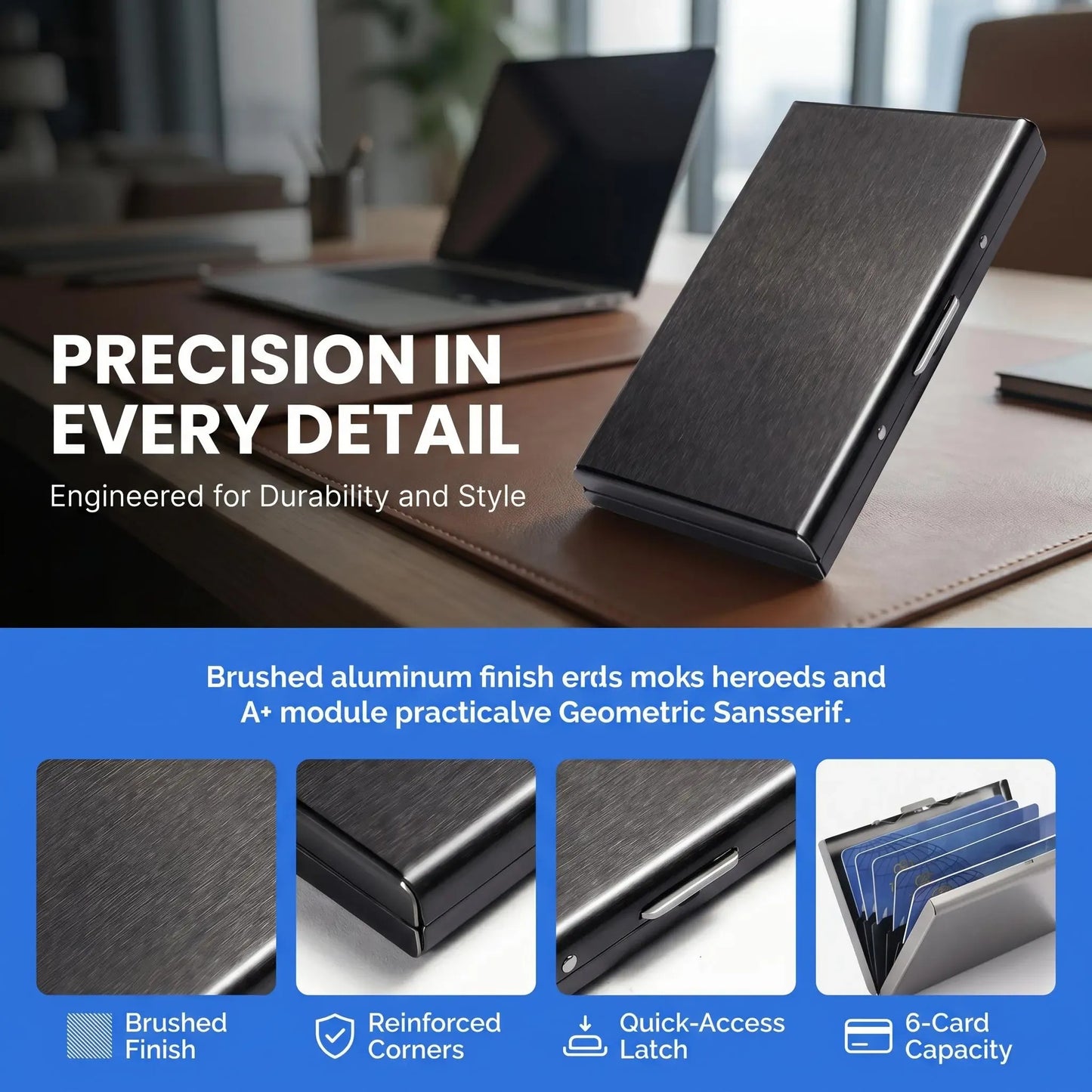 Ultra-Slim Stainless Steel RFID Card Holder – Secure ID & Credit Card Protector
