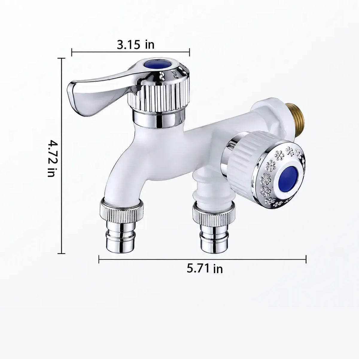 Dual Outlet Washing Machine Faucet, 1/2-Inch Universal Connector