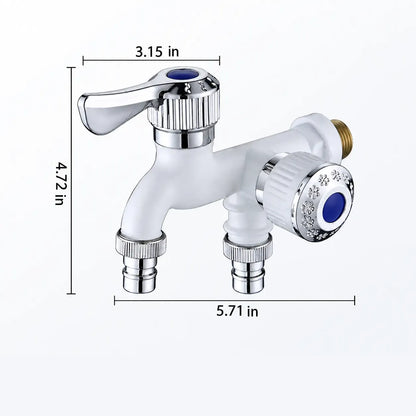 Dual Outlet Washing Machine Faucet, 1/2-Inch Universal Connector