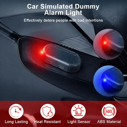 Solar Powered Fake Car Alarm Light – LED Simulated Security Warning Flashing Lamp