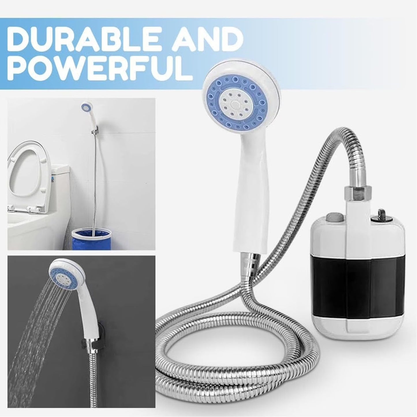 Portable Camping Shower – 1500mAh Self-Priming USB Electric Shower