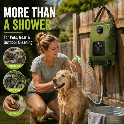 Solar Camping Shower Bag – 5 Gal/20L Portable Outdoor Shower