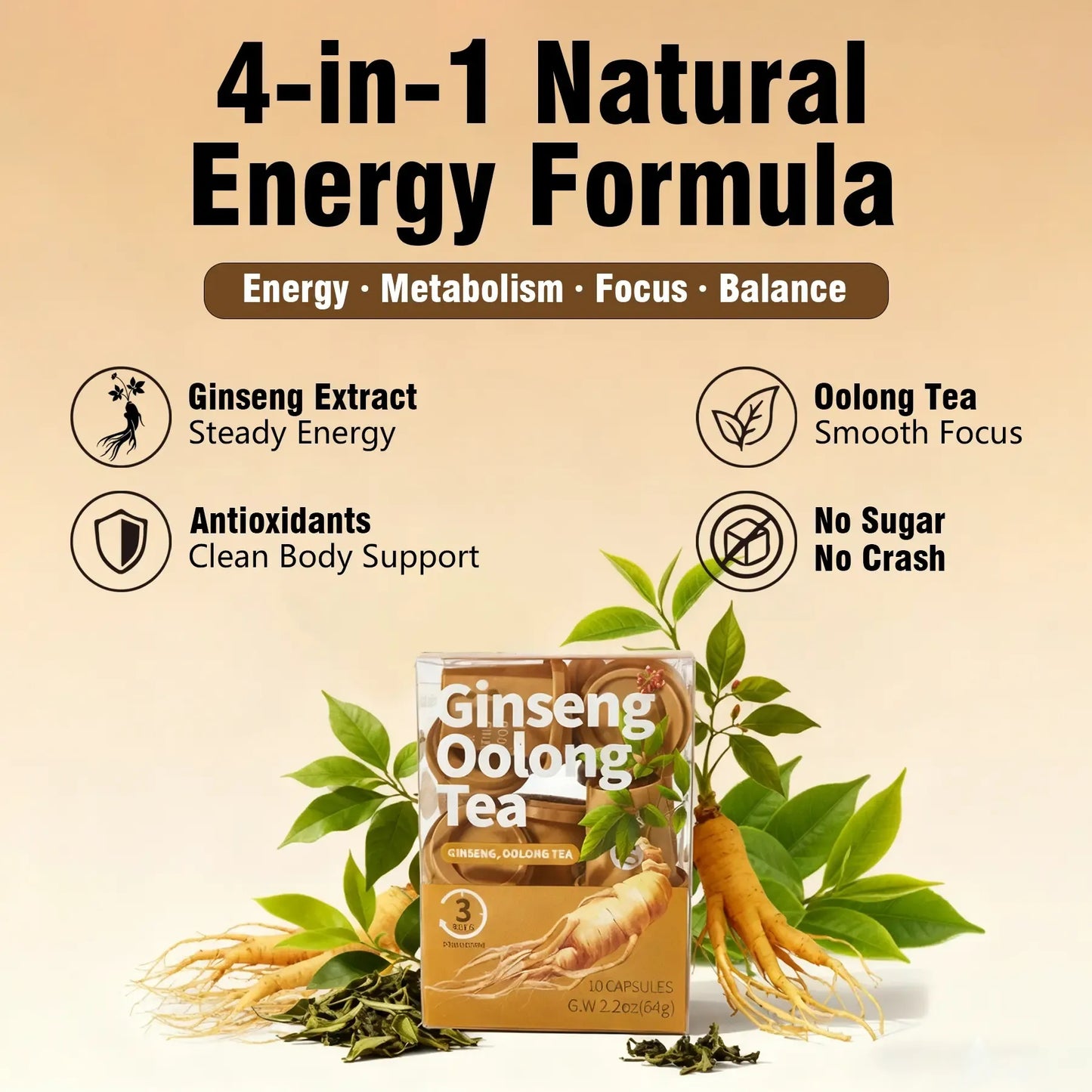 Zero-Sugar Ginseng Energy Tea Mix – Clean Focus & Daily Vitality