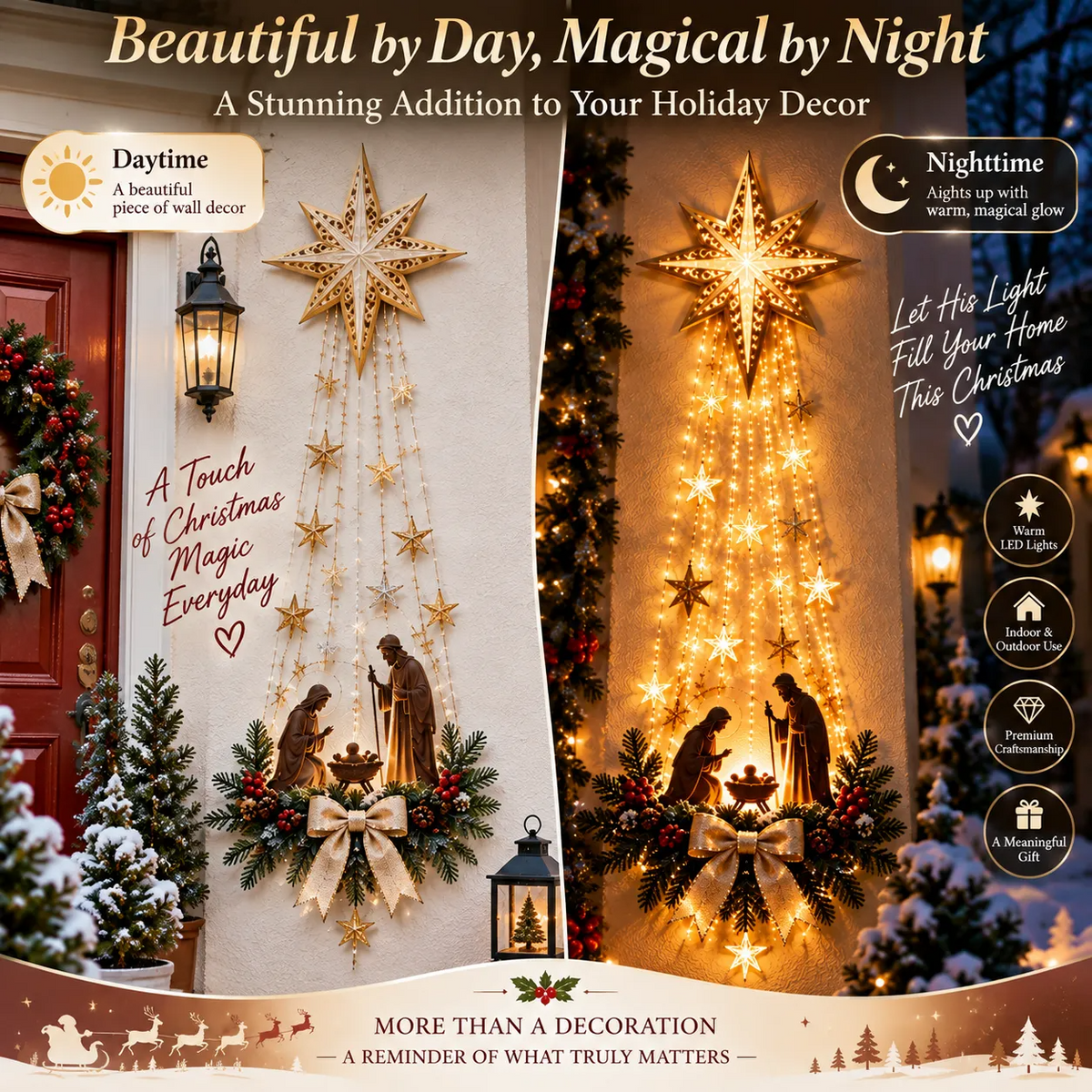 Bethlehem Star of Faith – Lighted Nativity Wall Decor for Christmas