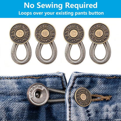 20 Pcs Metal Button Extenders – Instant Waist Expansion for Jeans & Pants
