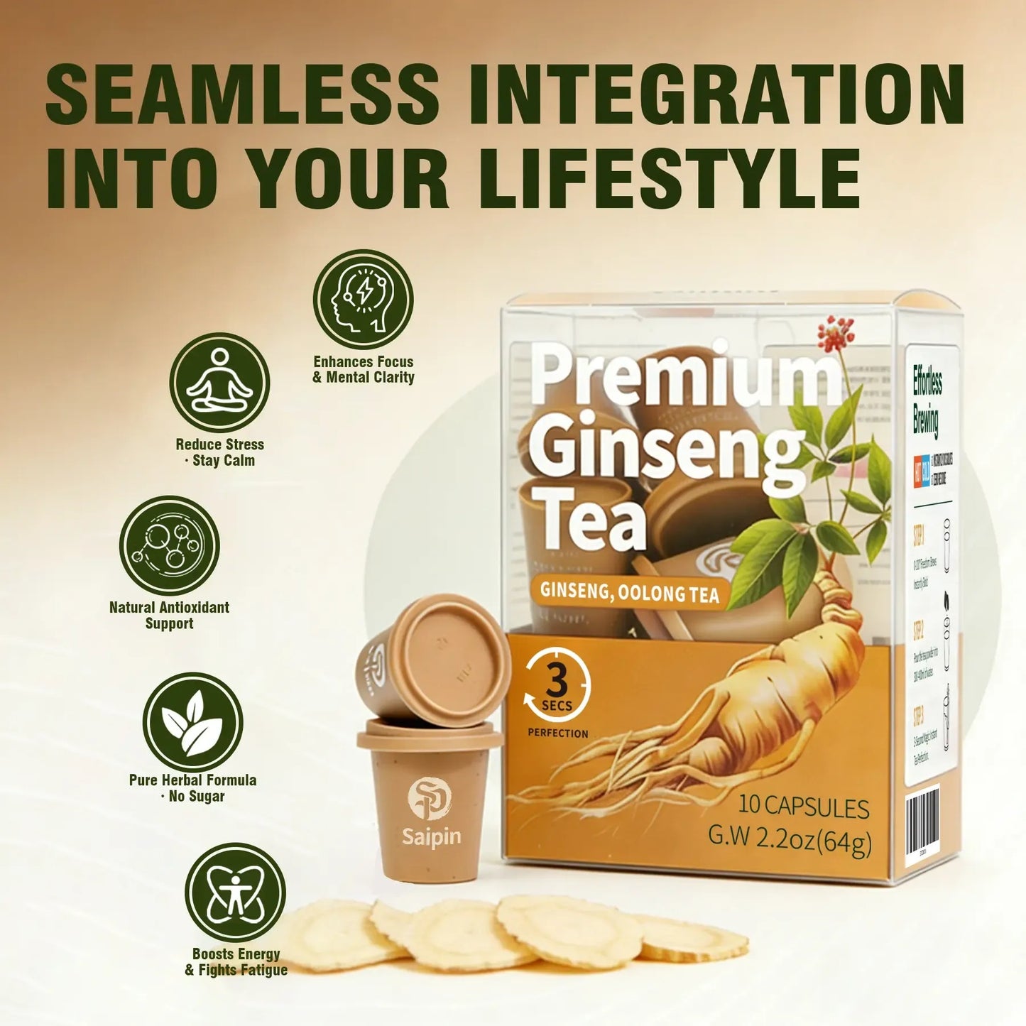 Zero-Sugar Ginseng Energy Tea Mix – Clean Focus & Daily Vitality