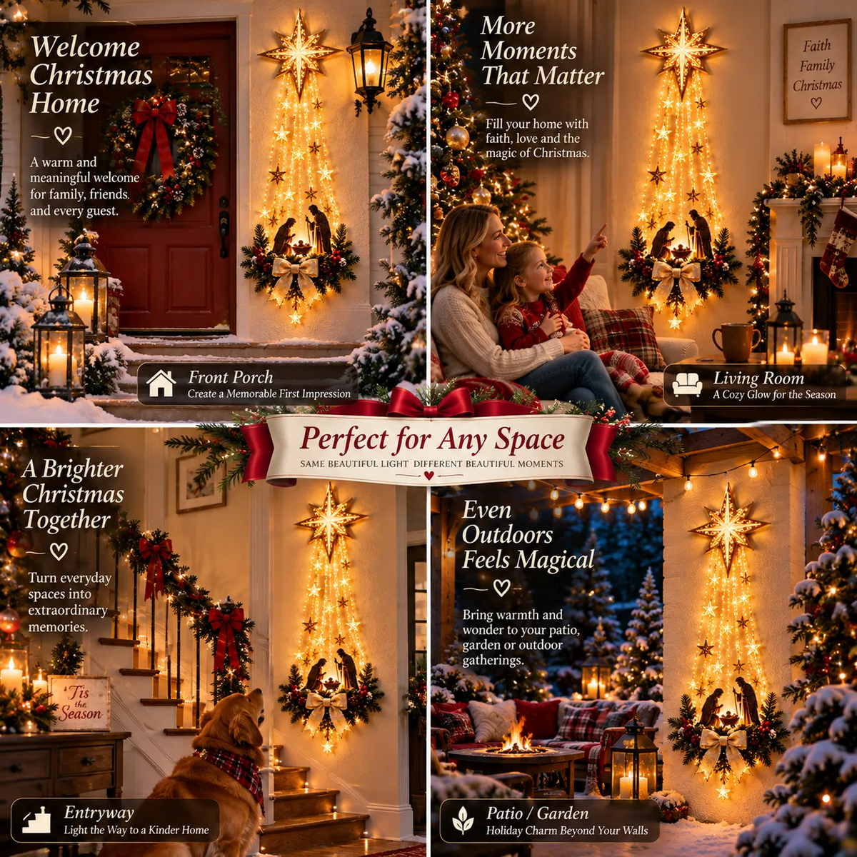 Bethlehem Star of Faith – Lighted Nativity Wall Decor for Christmas