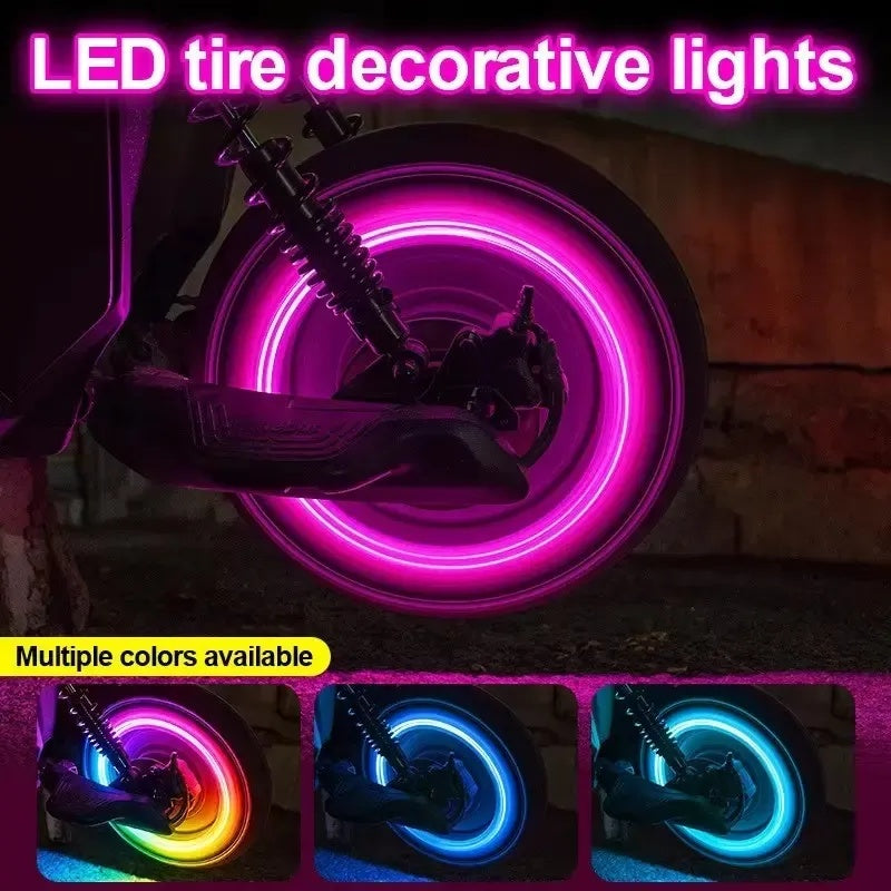 2 PCS Smart Motion-Activated LED Tire Valve Caps – Waterproof Neon Wheel Lights