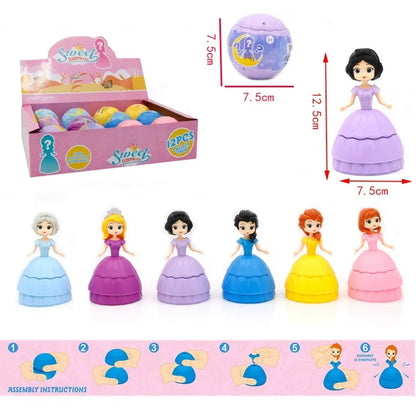 Princess Prefilled Easter Eggs Surprise Toy Basket Stuffers for Girls 6/12 Pack