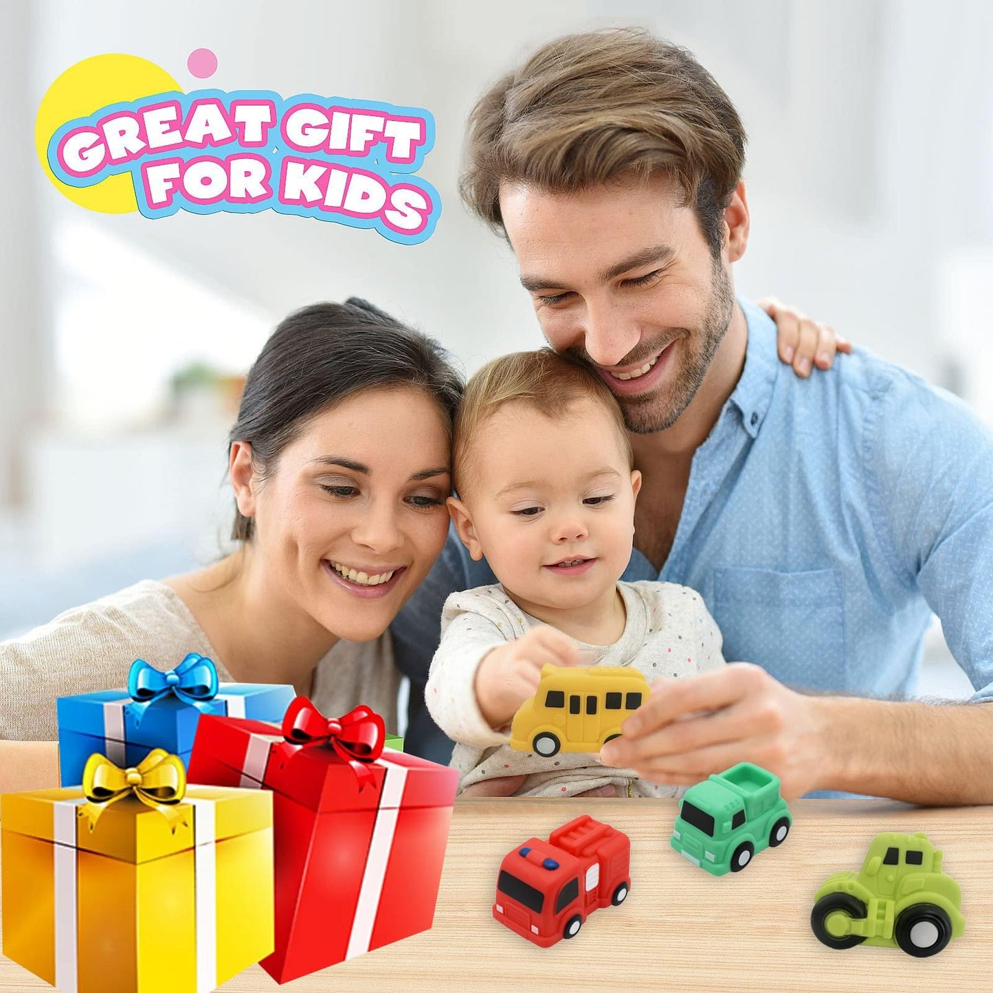 6-Pack Light-Up Bath Cars – Water-Activated Flashing Construction & Traffic Vehicles