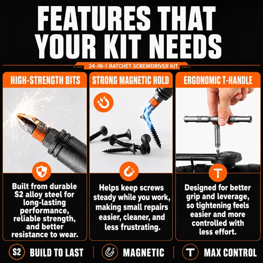 24-in-1 Magnetic Multi-Bit Screwdriver Set – 2026 Upgrade, All-in-One Toolbox Companion