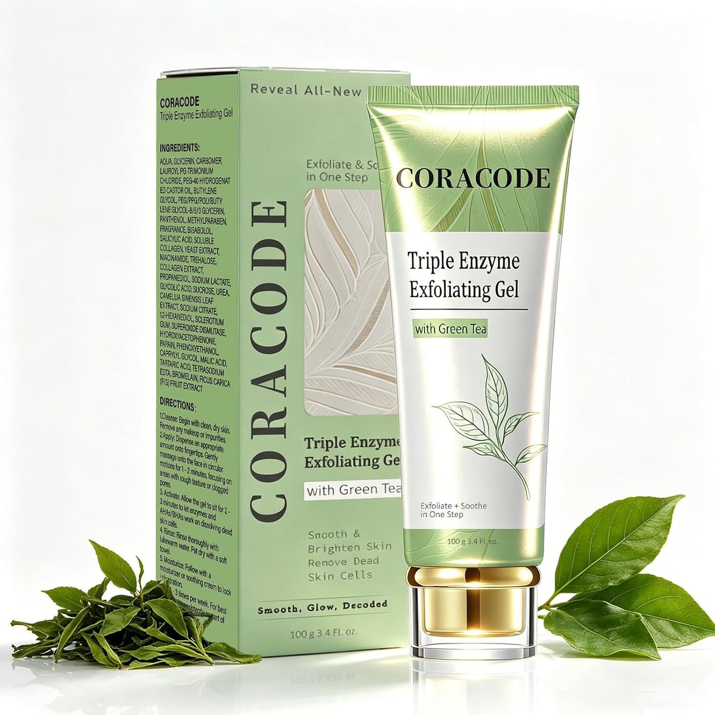 Triple Enzyme Green Tea Exfoliating Peel Gel for Smooth Skin