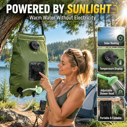 Solar Camping Shower Bag – 5 Gal/20L Portable Outdoor Shower