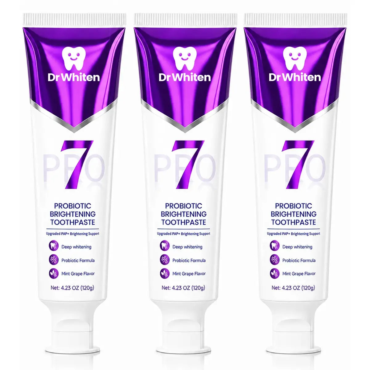 7-Pro Probiotic Purple Toothpaste for Fresh Breath & Brightening