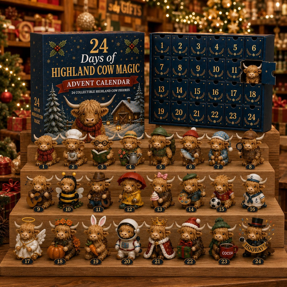 24 Days of Highland Cow Advent Calendar – Collectible Christmas Countdown