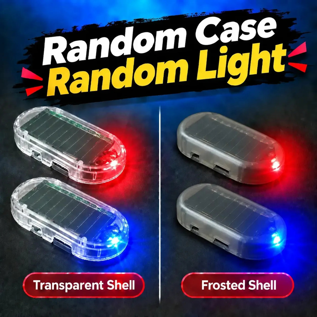 Solar Powered Fake Car Alarm Light – LED Simulated Security Warning Flashing Lamp