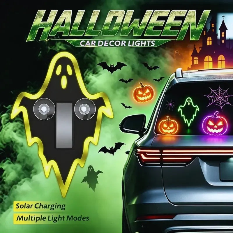 Halloween Solar Neon Car Light – Buy 1 Get 1 Free🔥Solar & USB, Wireless LED Decor