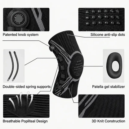 Adjustable Compression Knee Support with Micro-Dial Knob – Perfect Fit for Active Lifestyles