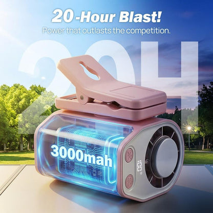2026 Semiconductor Cooling Car Fan – 100 Speeds, 360° Rotation, 20Hr Battery