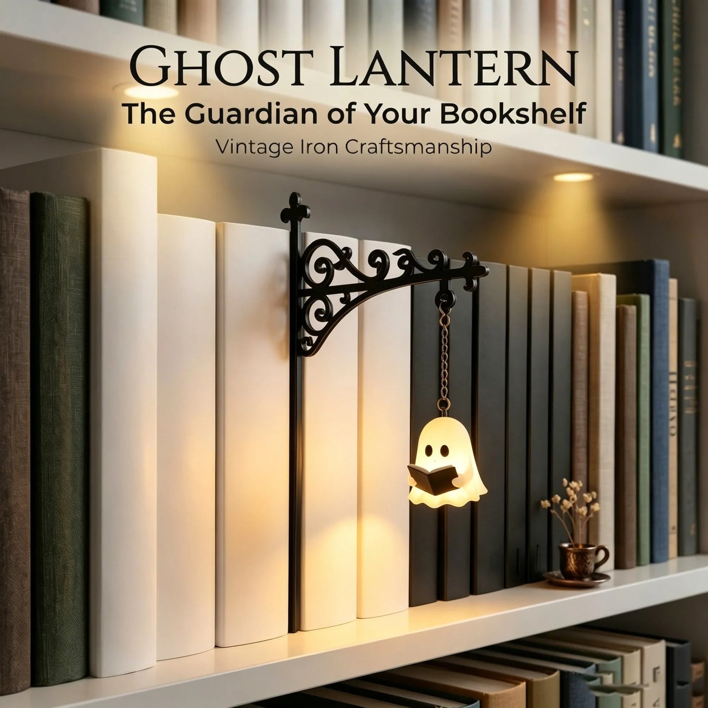Enchanted Library Lantern – 4 Designs, Warm LED Bookshelf Décor Light