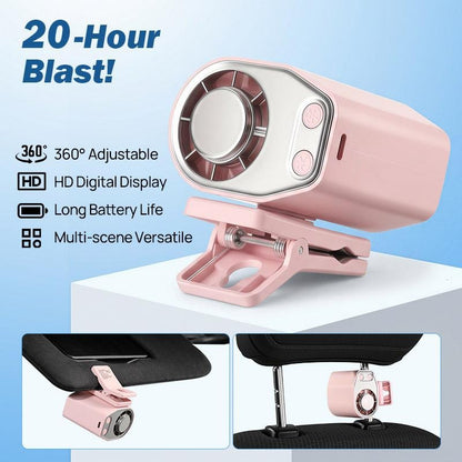 2026 Semiconductor Cooling Car Fan – 100 Speeds, 360° Rotation, 20Hr Battery