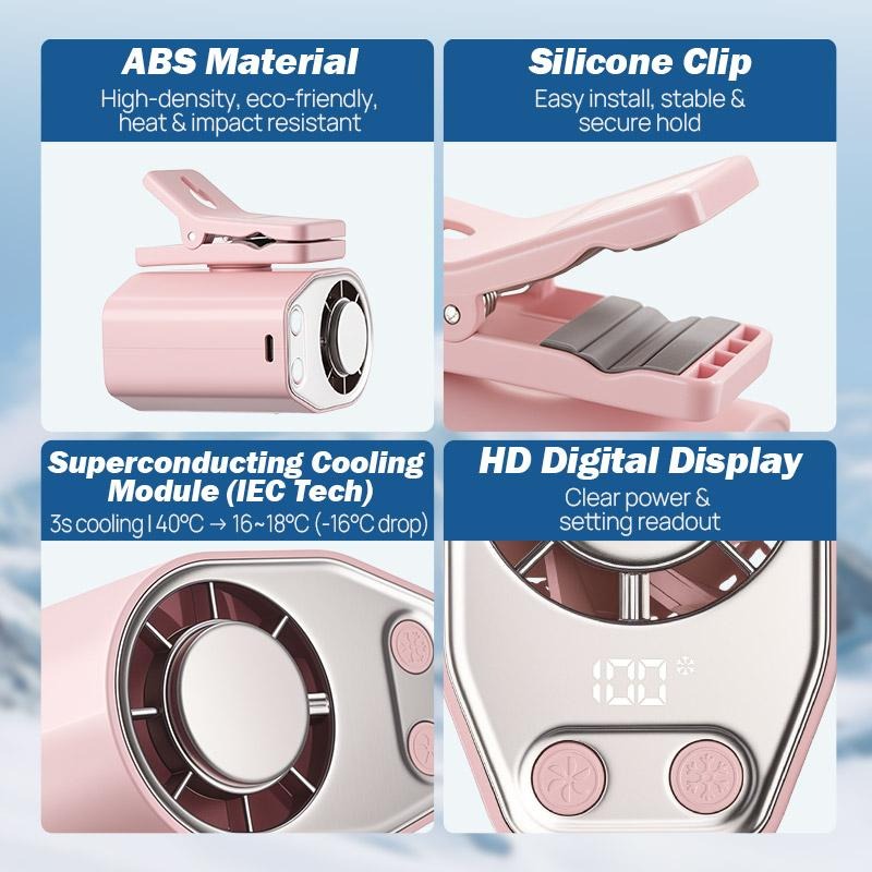 2026 Semiconductor Cooling Car Fan – 100 Speeds, 360° Rotation, 20Hr Battery