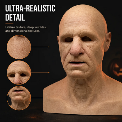 Halloween Old Man Mask – Realistic Latex Full Head Costume Mask
