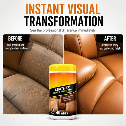 3-in-1 Leather Car Cleaning Wipes with UV Protection