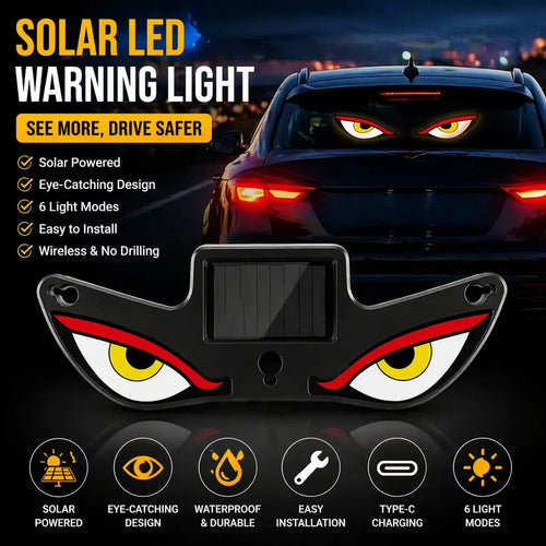 Vampire Devil Eye LED Car Window Display, Solar & USB Powered